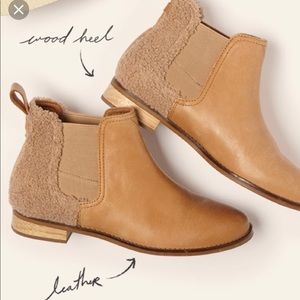 honey leather faux shearling women's ella booties